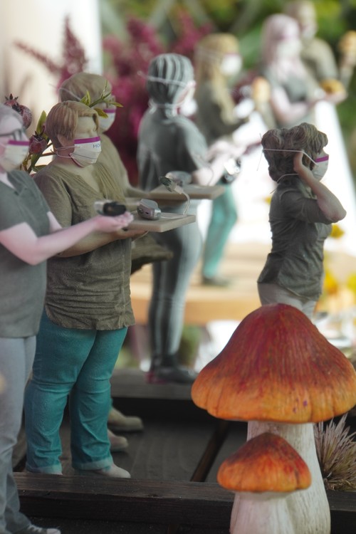 HörSinn Hörgeräte Minifiguren mit Masken