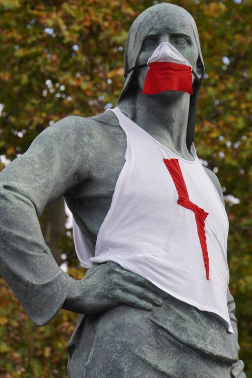 Statue Der Hafenarbeiter von Constantin Meunier 1896. Mit Maske