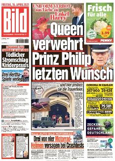 Bild-Zeitung 16. April 2021