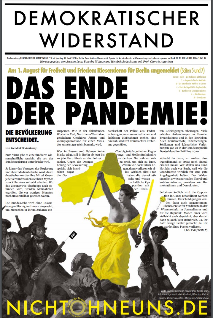 Cover Demokratischer Widerstand Zeitung 10 2020