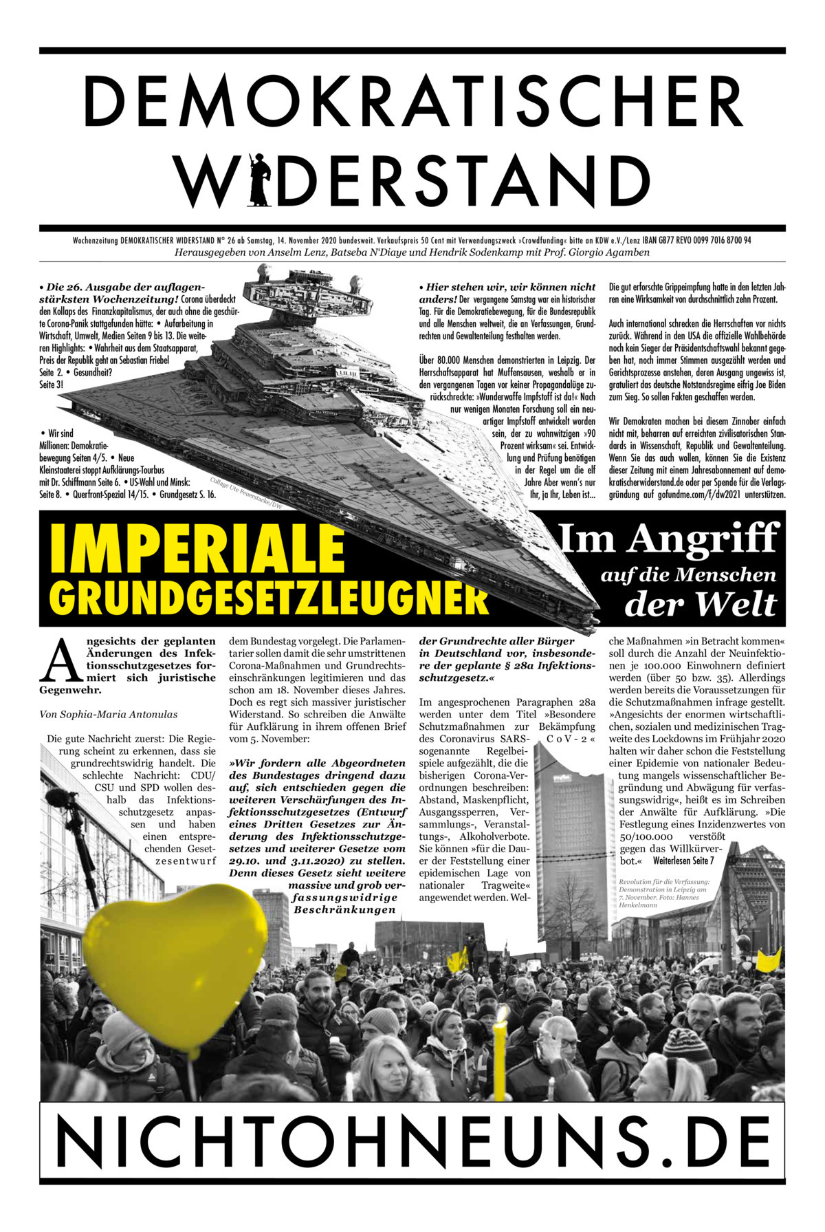 Cover Demokratischer Widerstand Zeitung 26 2020