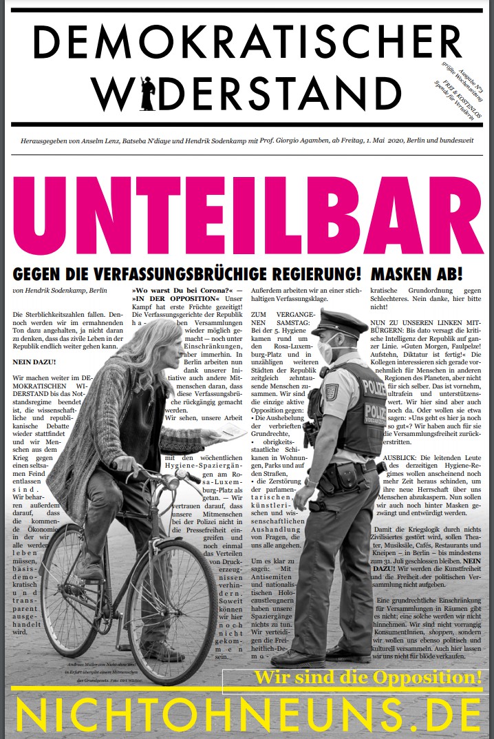 Cover Demokratischer Widerstand Zeitung 3 2020