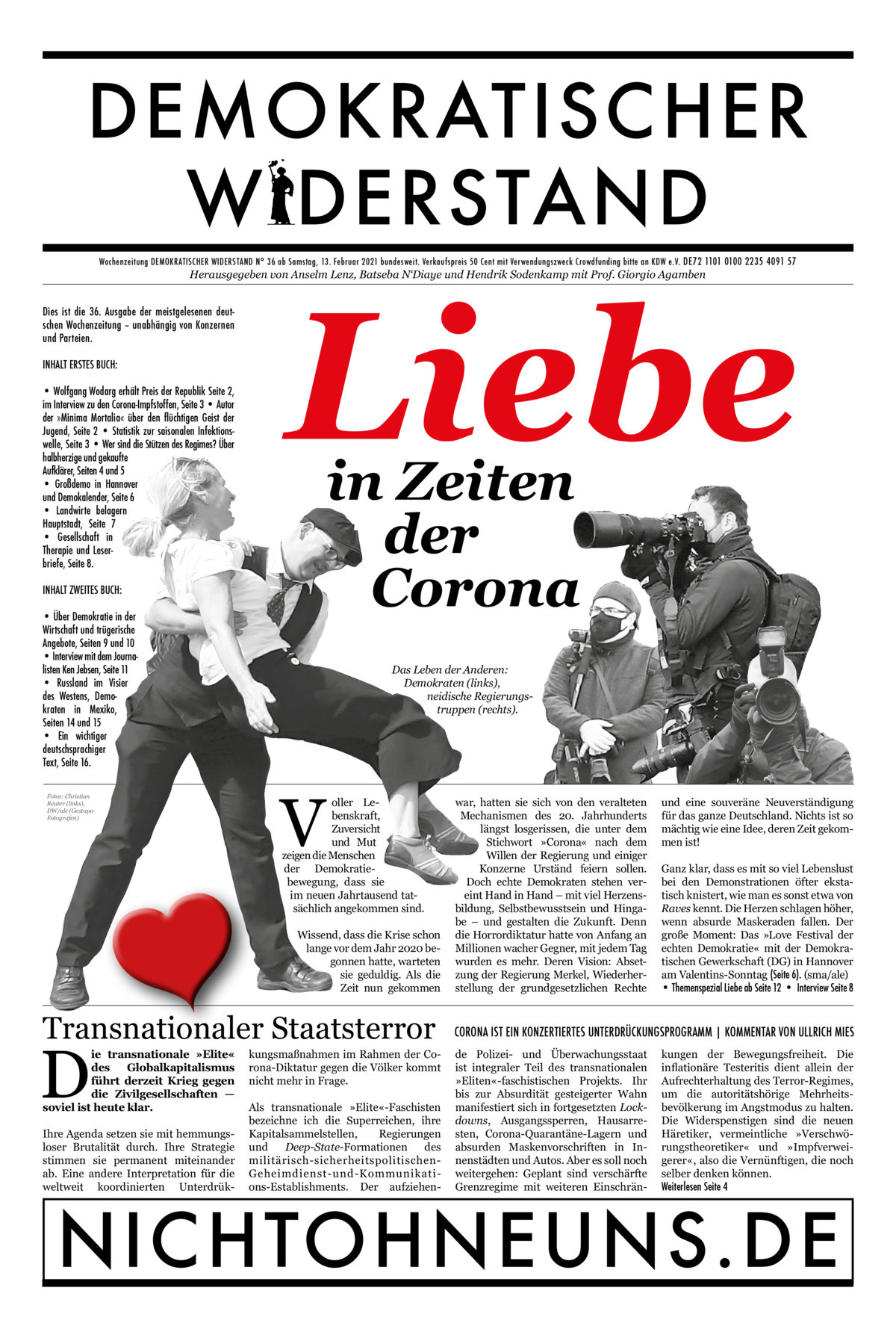 Cover Demokratischer Widerstand Zeitung 36 2020