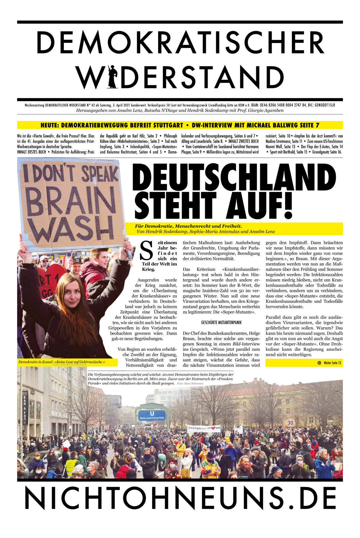 Cover Demokratischer Widerstand Zeitung 42 2020