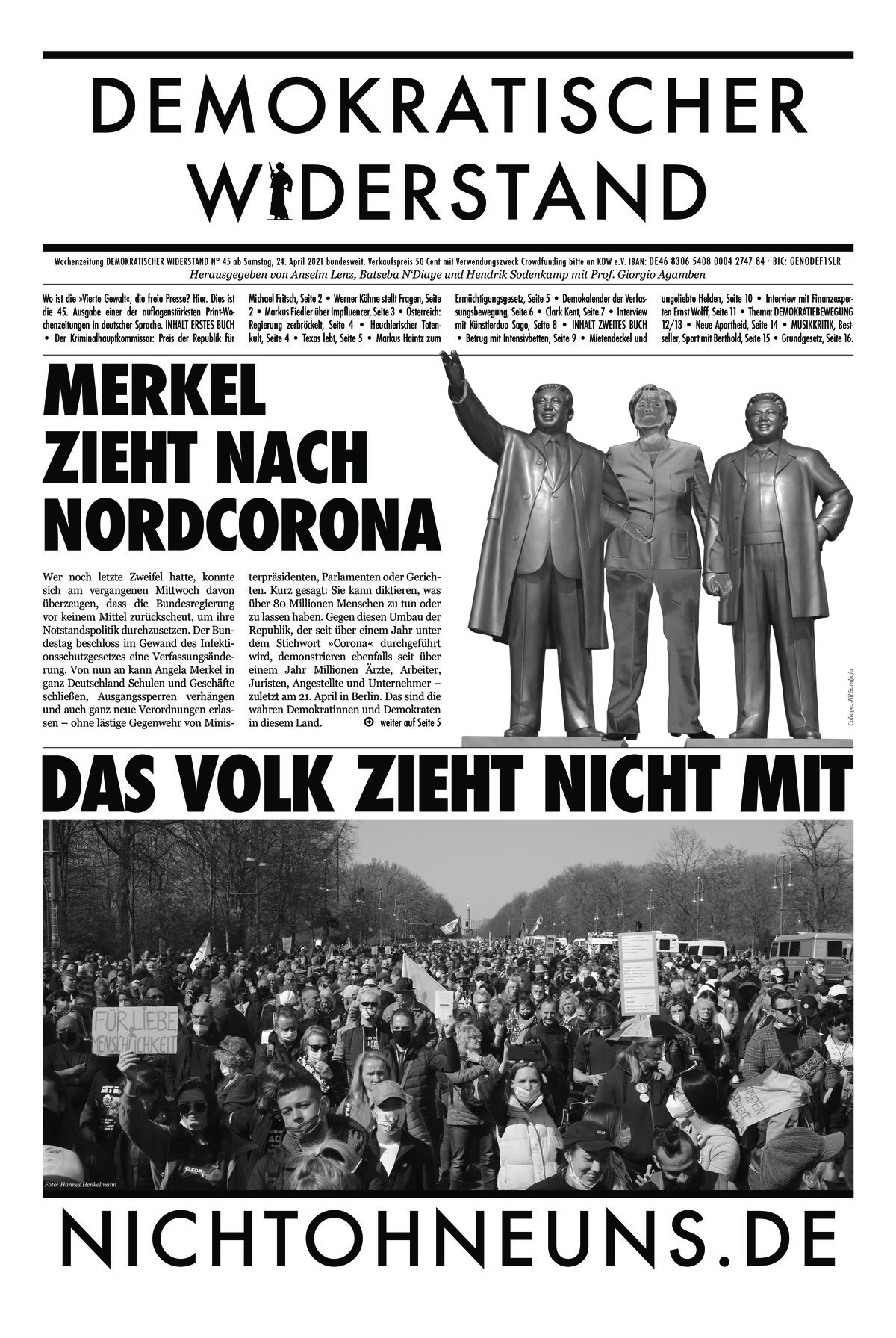 Cover Demokratischer Widerstand Zeitung 45 2020