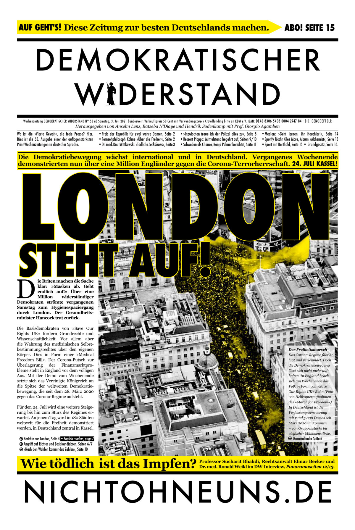 Cover Demokratischer Widerstand Zeitung 53 2020