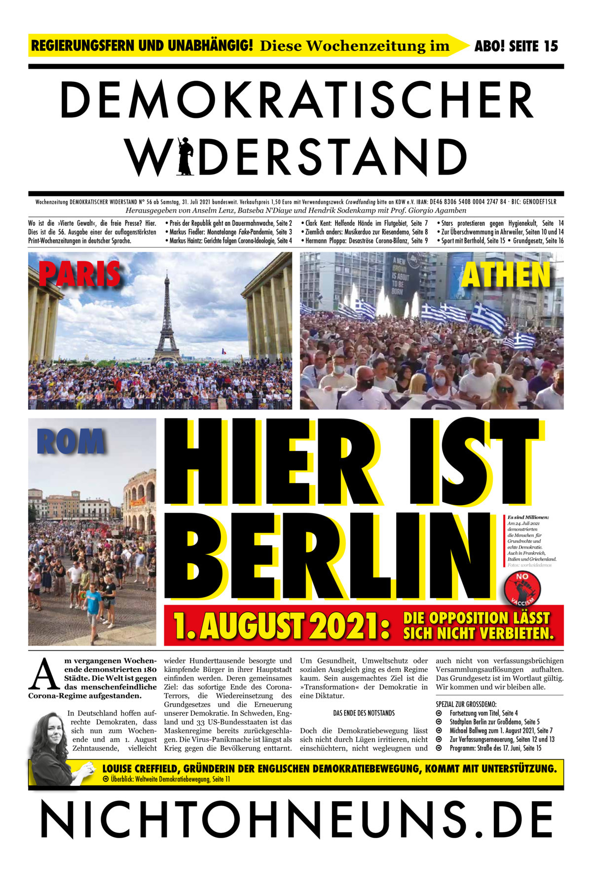 Cover Demokratischer Widerstand Zeitung 56 2020