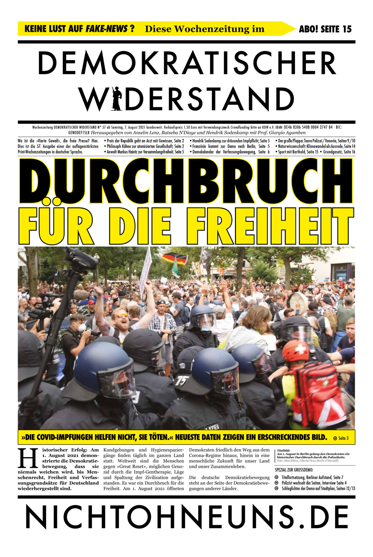 Cover Demokratischer Widerstand Zeitung 57 2020