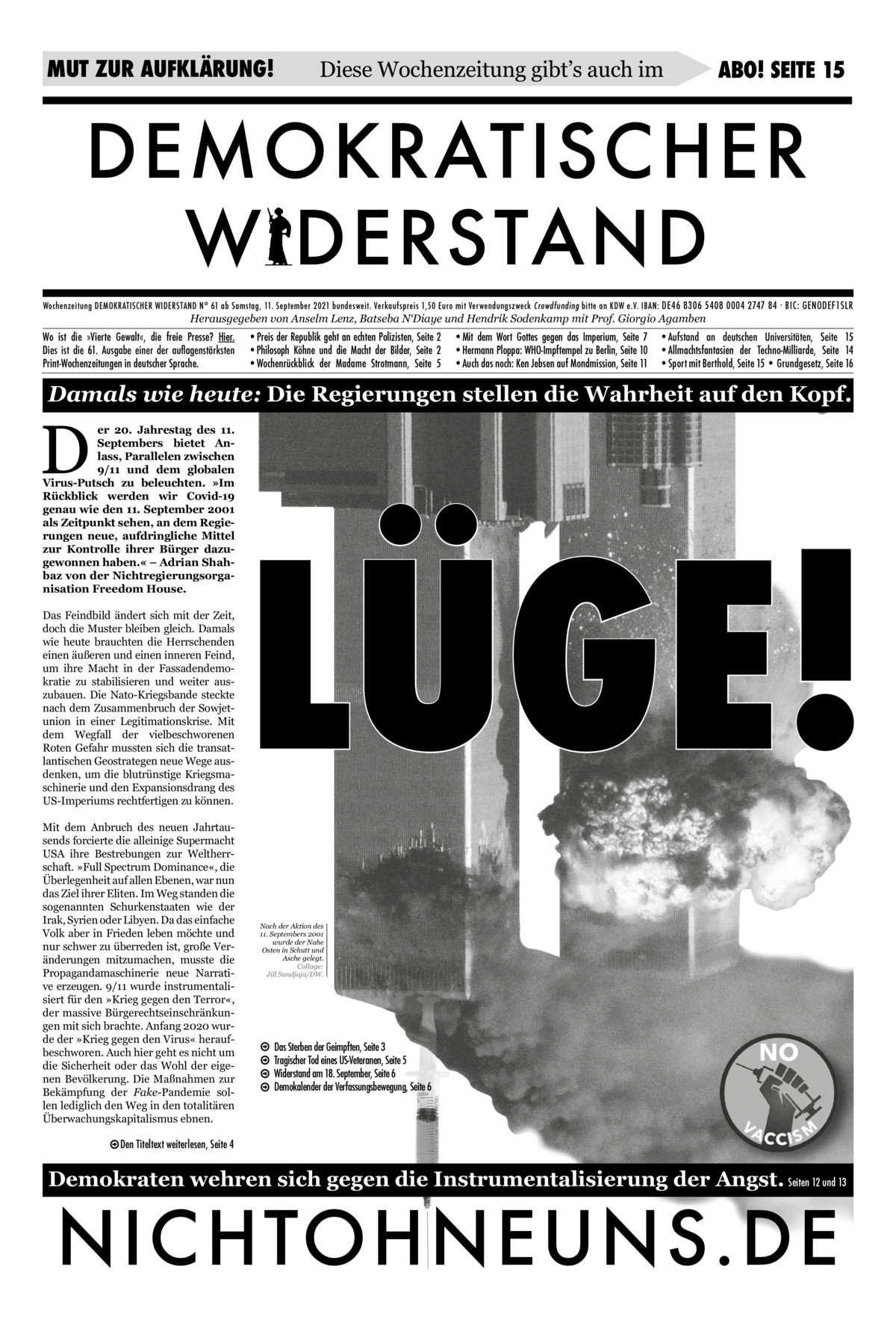 Cover Demokratischer Widerstand Zeitung 61 2020