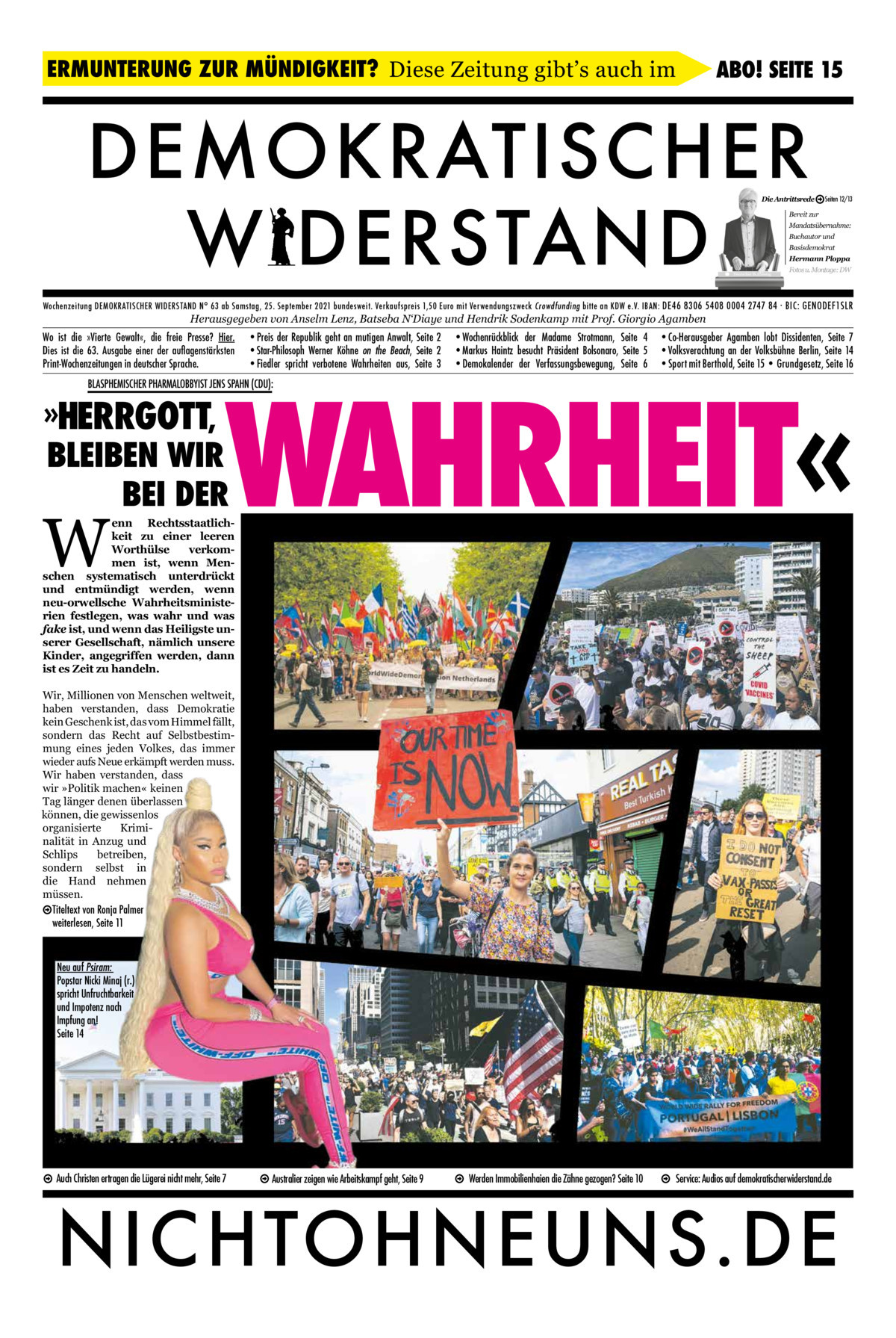 Cover Demokratischer Widerstand Zeitung 63 2020