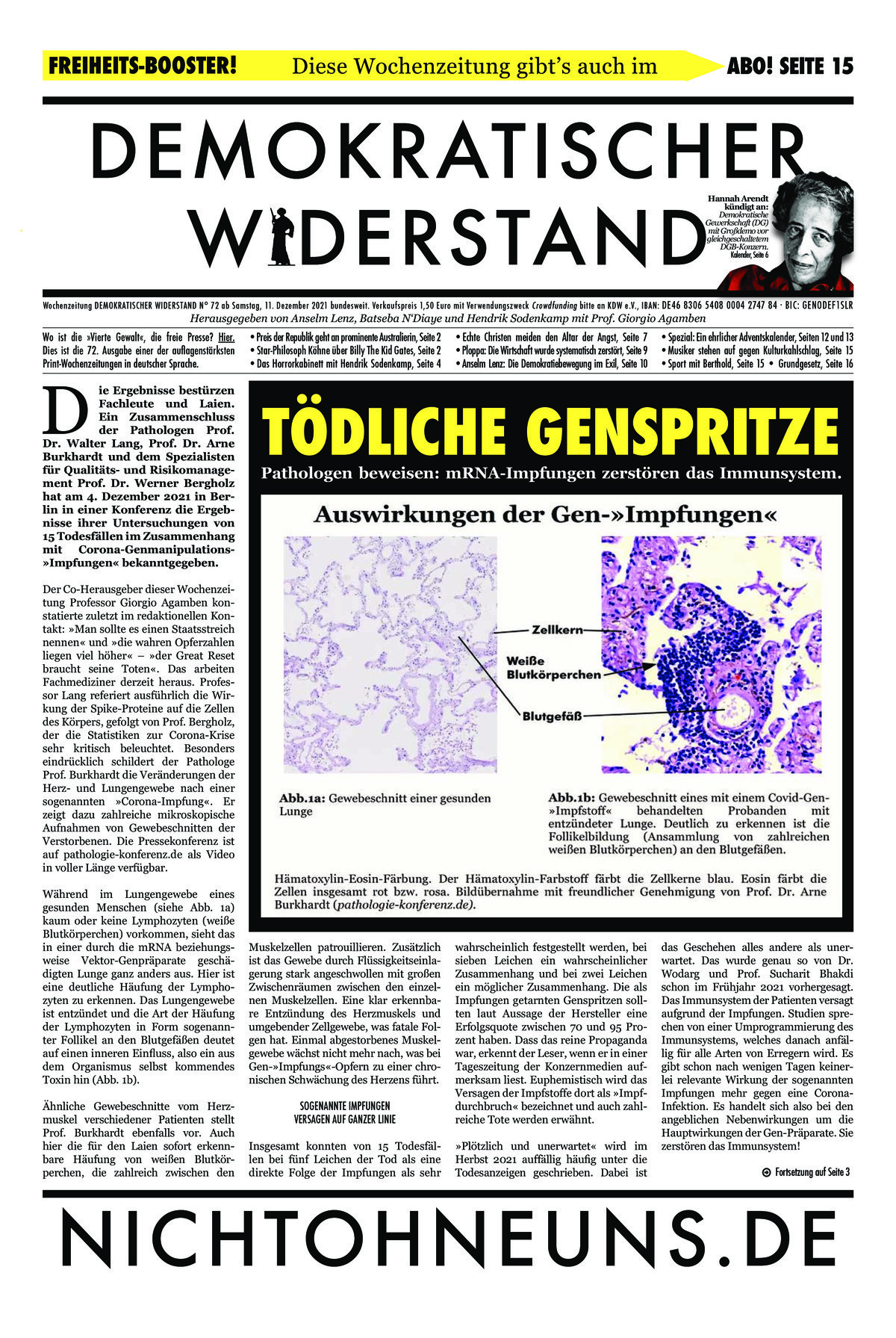 Cover Demokratischer Widerstand Zeitung 72 2020