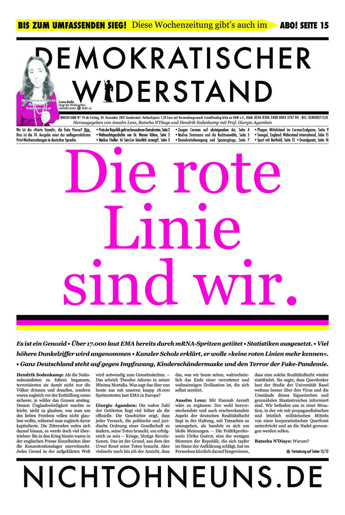 Cover Demokratischer Widerstand Zeitung 74 2020