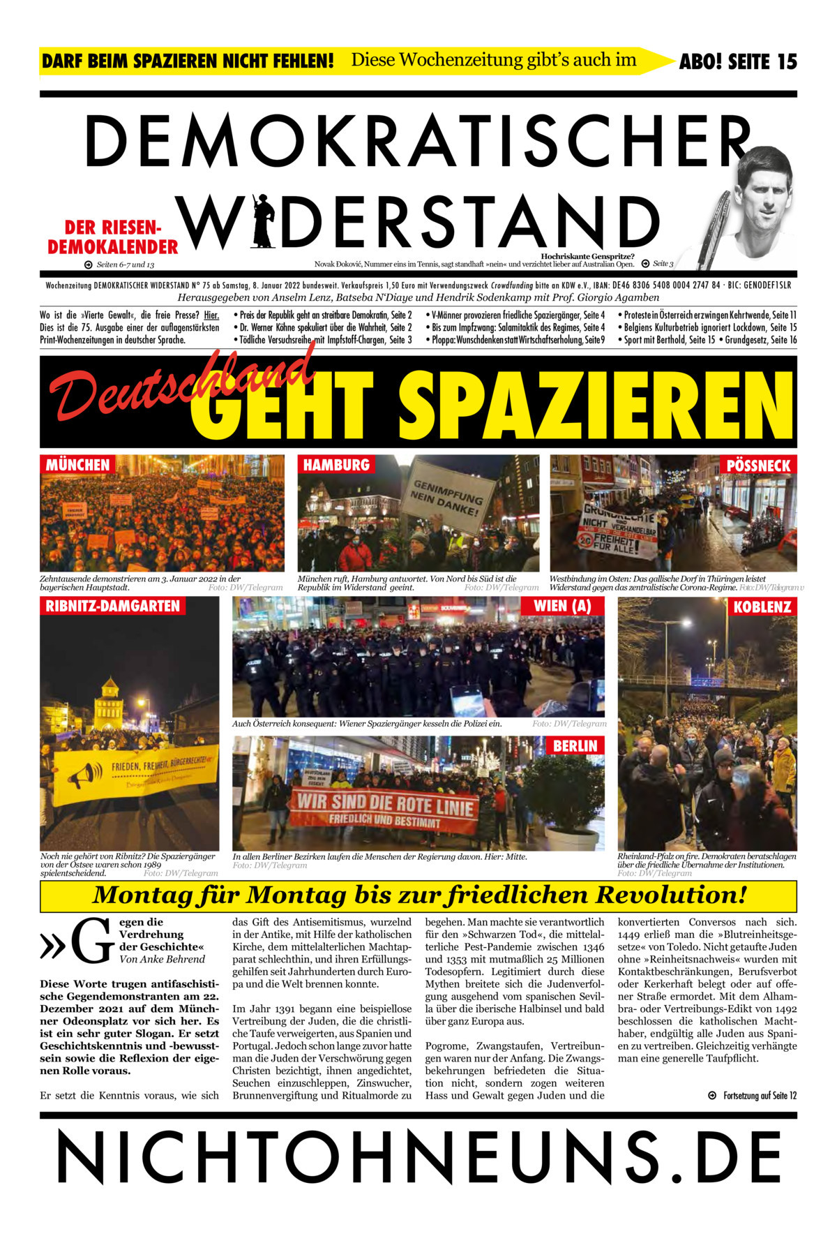 Cover Demokratischer Widerstand Zeitung 75 2020