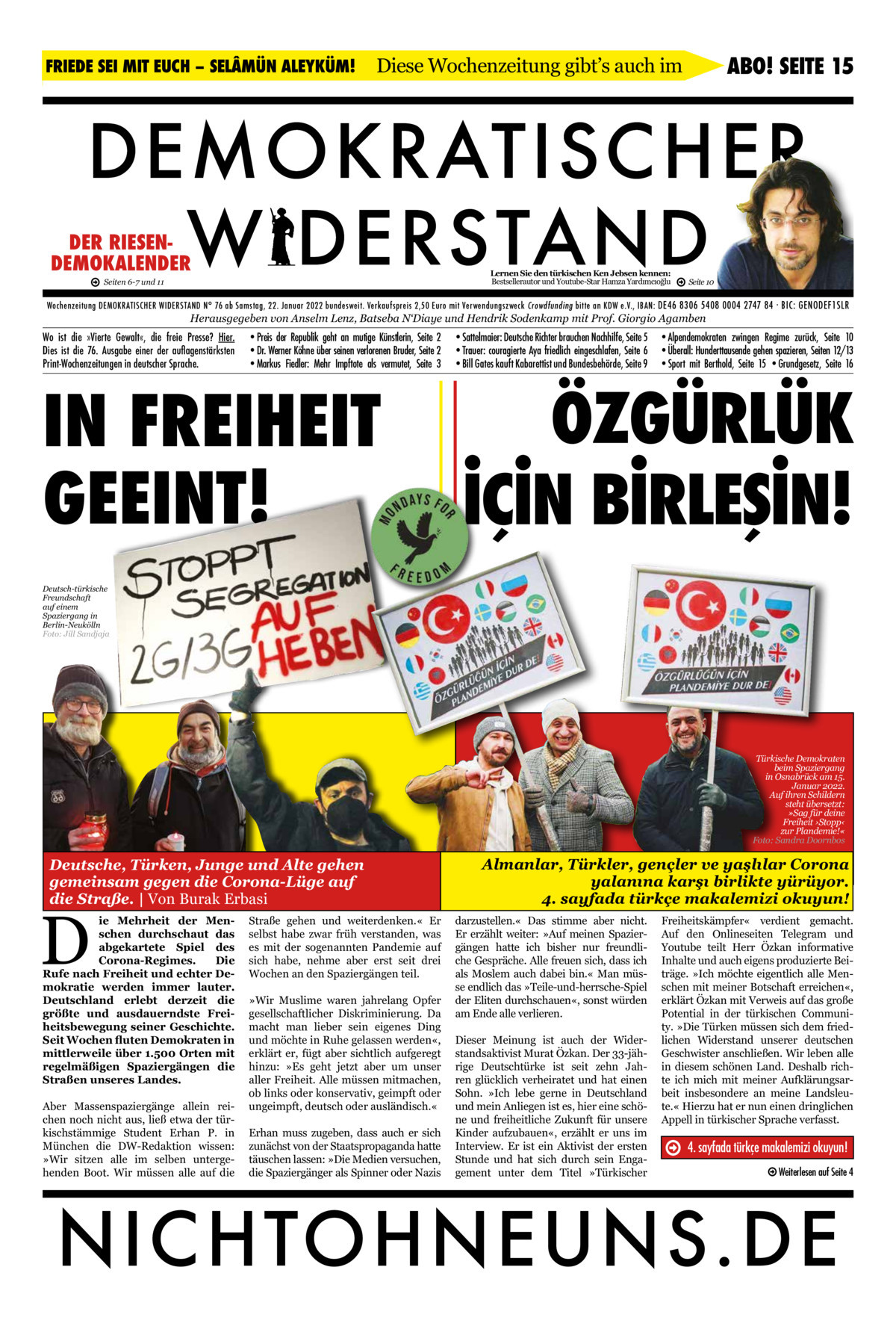 Cover Demokratischer Widerstand Zeitung 76 2020