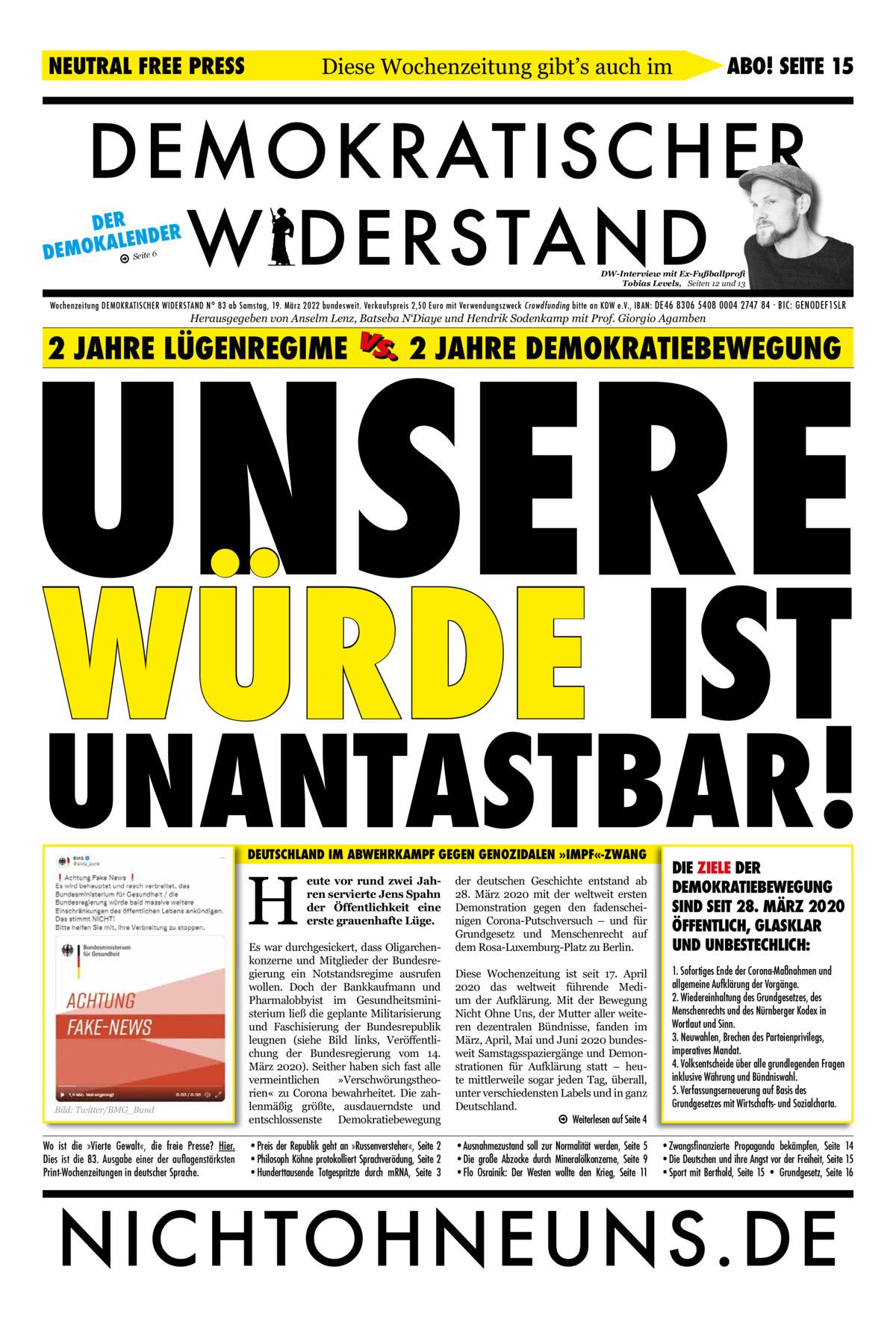 Cover Demokratischer Widerstand Zeitung 83 2020