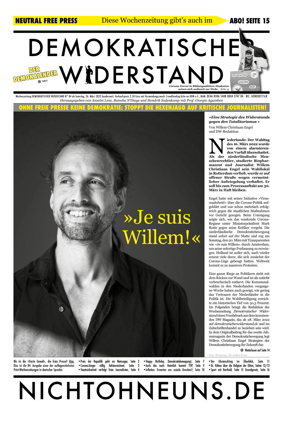 Cover Demokratischer Widerstand Zeitung 84 2020