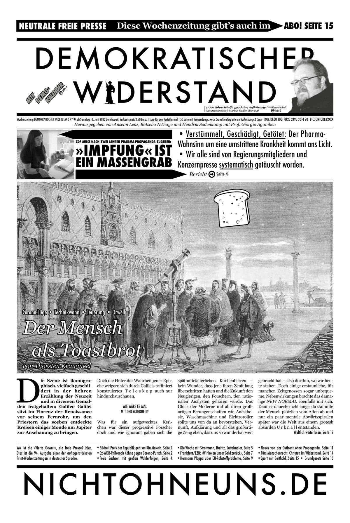 Cover Demokratischer Widerstand Zeitung 94 2020