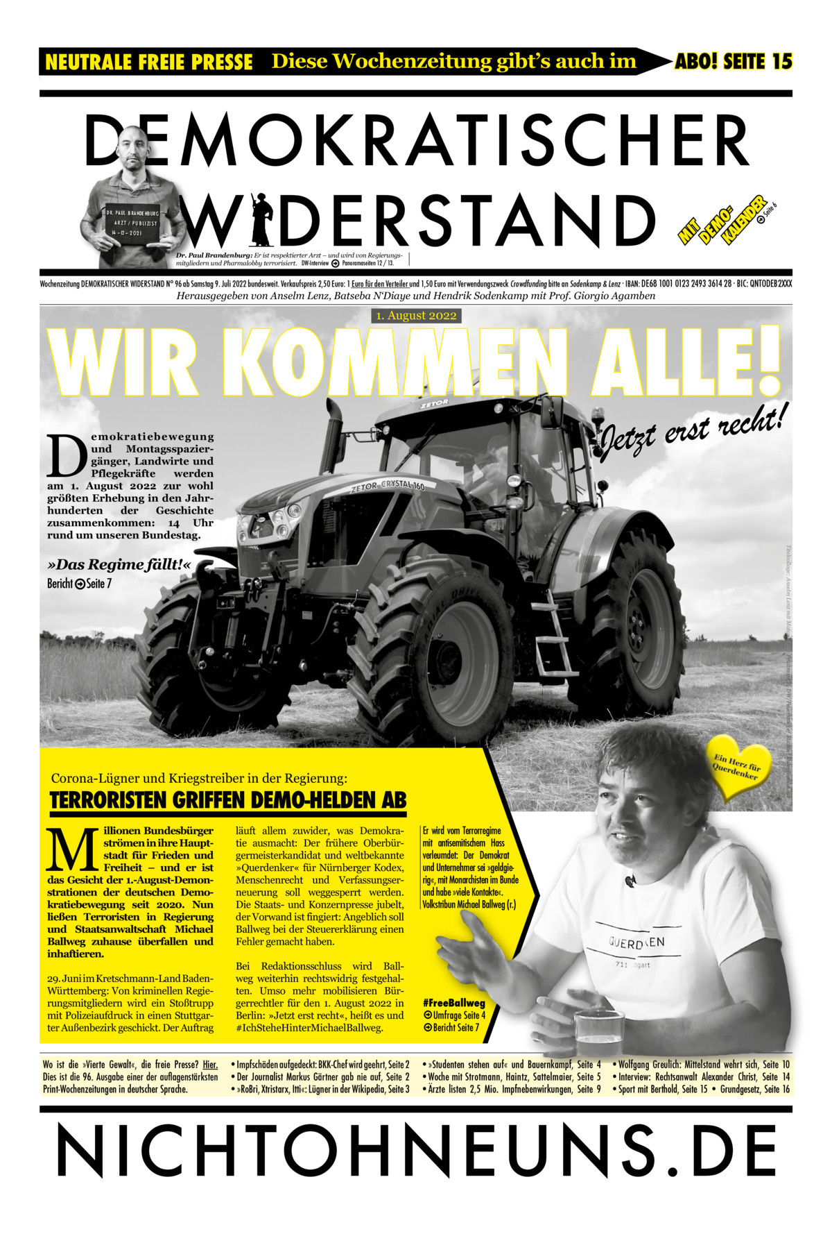 Cover Demokratischer Widerstand Zeitung 96 2020