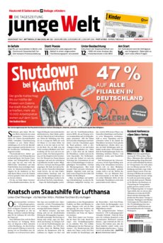 Junge Welt Zeitung 27. Mai 2020