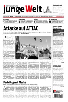 Junge Welt Zeitung 24. August 2020