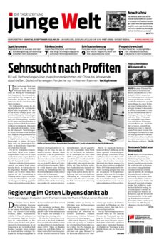 Junge Welt Zeitung 15. September 2020