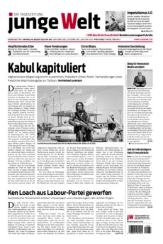 Junge Welt Zeitung 16. August 2021