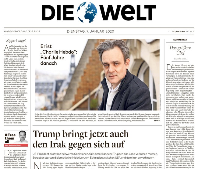 Die Welt Zeitung 7. Januar 2020