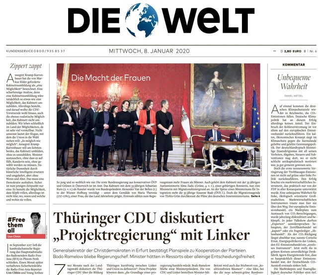 Die Welt Zeitung 8. Januar 2020