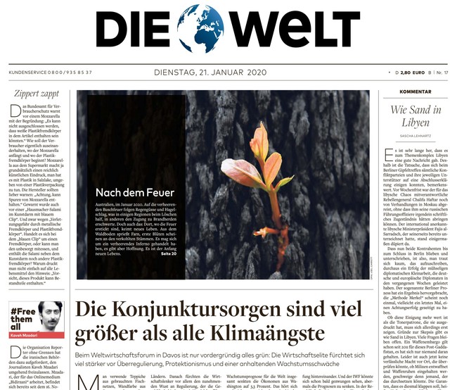 Die Welt Zeitung 21. Januar 2020