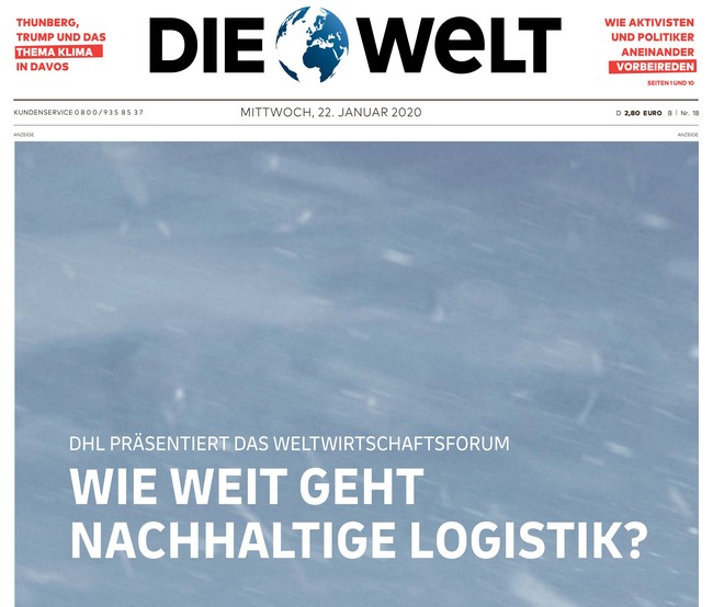 Die Welt Zeitung 22. Januar 2020