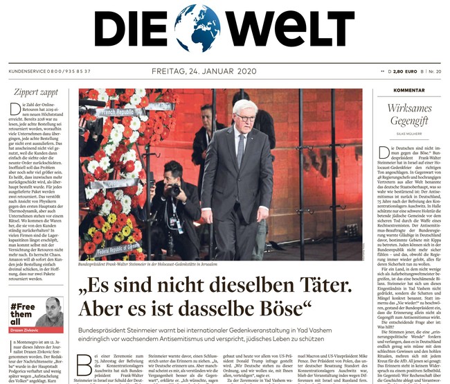 Die Welt Zeitung 24. Januar 2020