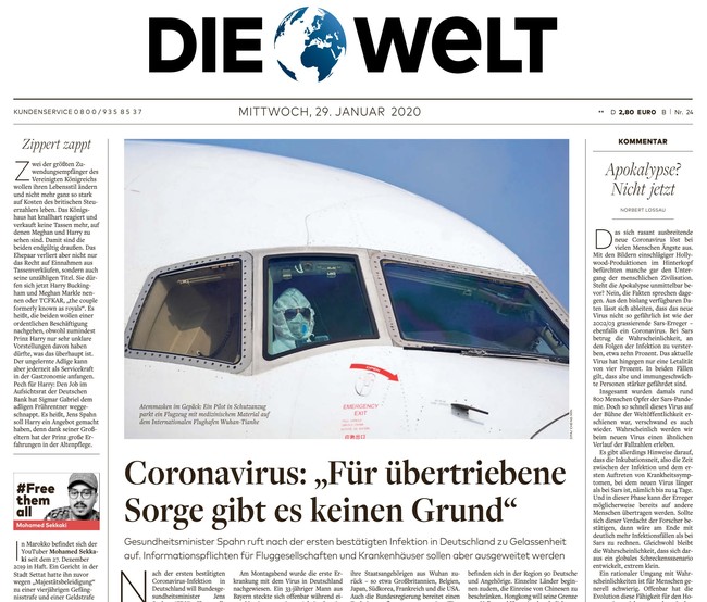 Die Welt Zeitung 29. Januar 2020