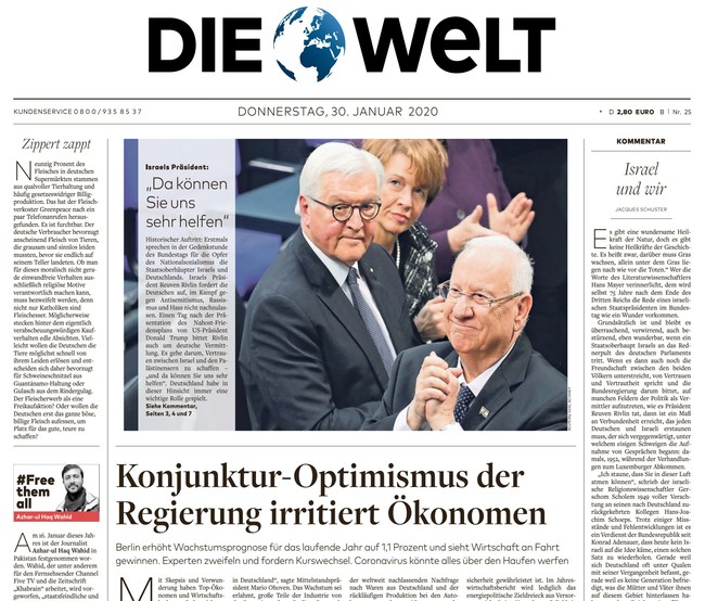 Die Welt Zeitung 30. Januar 2020
