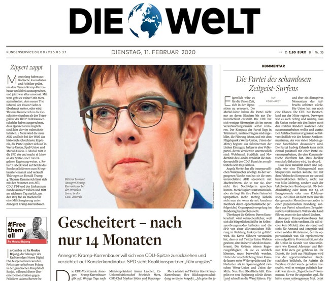 Die Welt Zeitung 11. Februar 2020
