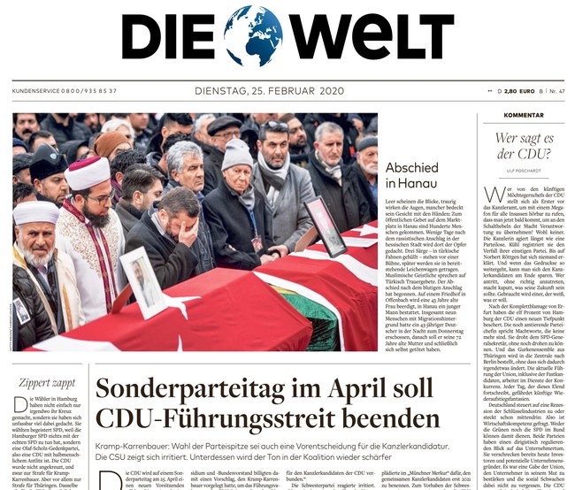 Die Welt Zeitung 25. Februar 2020