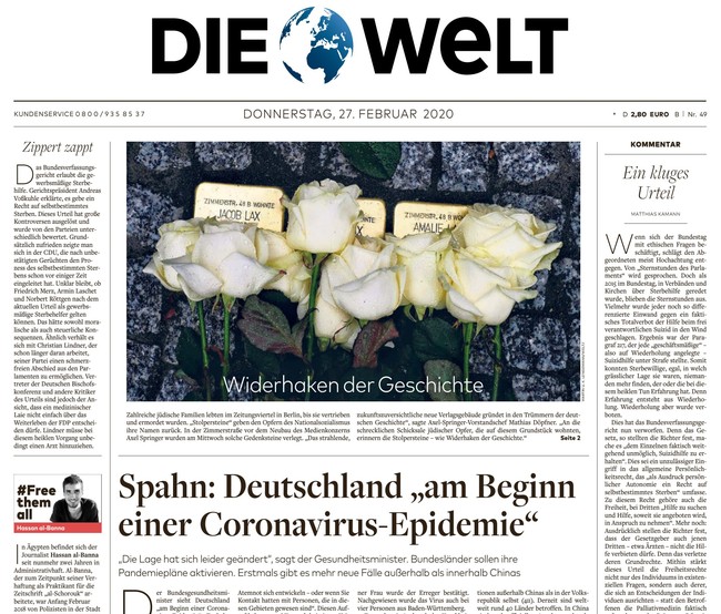 Die Welt Zeitung 27. Februar 2020