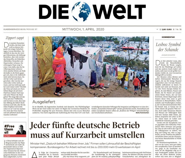 Die Welt Zeitung 1. April 2020