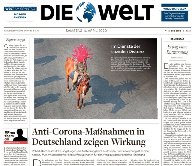 Die Welt Zeitung 4. April 2020