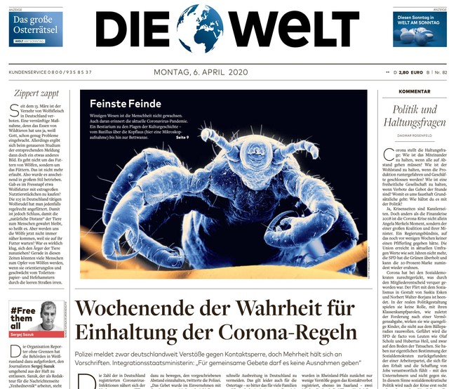 Die Welt Zeitung 6. April 2020