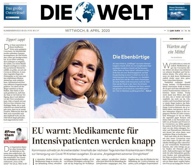 Die Welt Zeitung 8. April 2020