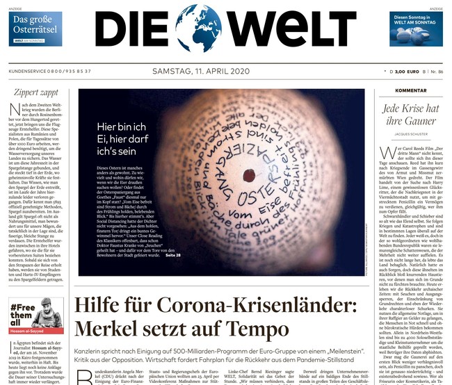 Die Welt Zeitung 11. April 2020
