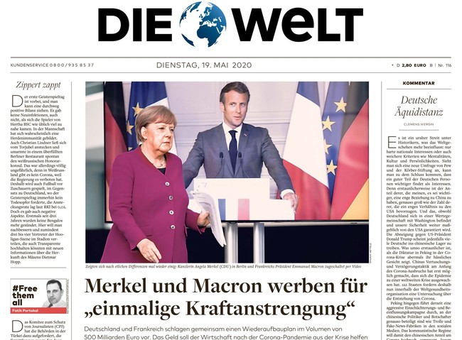 Die Welt Zeitung 19. Mai 2020