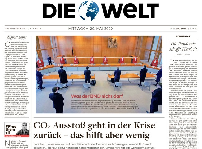 Die Welt Zeitung 20. Mai 2020