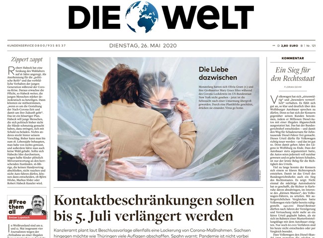 Die Welt Zeitung 26. Mai 2020