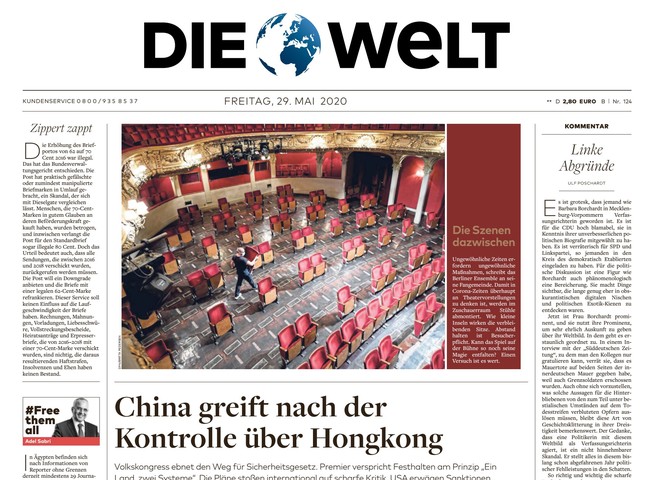 Die Welt Zeitung 29. Mai 2020