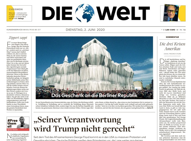Die Welt Zeitung 2. Juni 2020