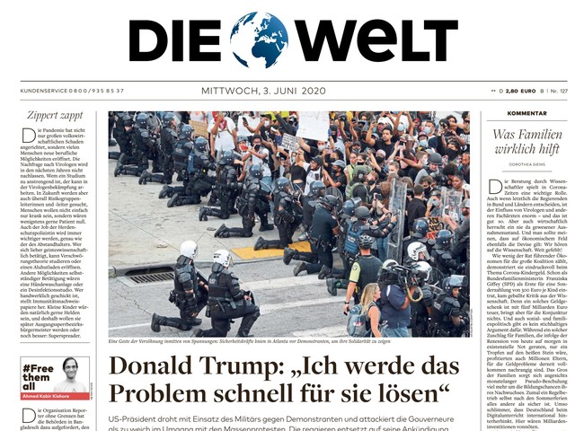 Die Welt Zeitung 3. Juni 2020