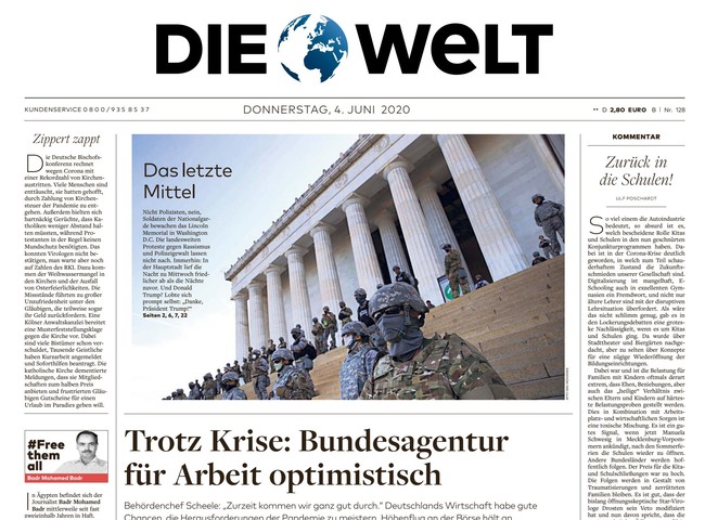 Die Welt Zeitung 4. Juni 2020