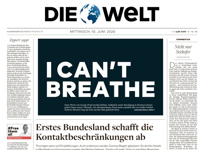 Die Welt Zeitung 10. Juni 2020