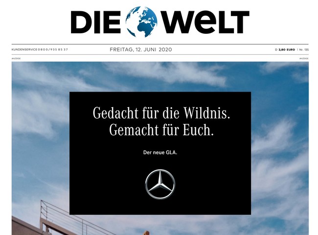 Die Welt Zeitung 12. Juni 2020